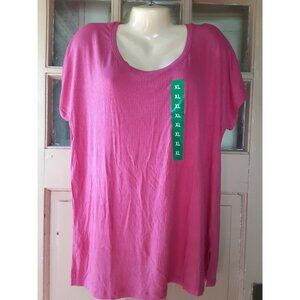 Felina Woman's Short Sleeve Top (Pink, X-Large)